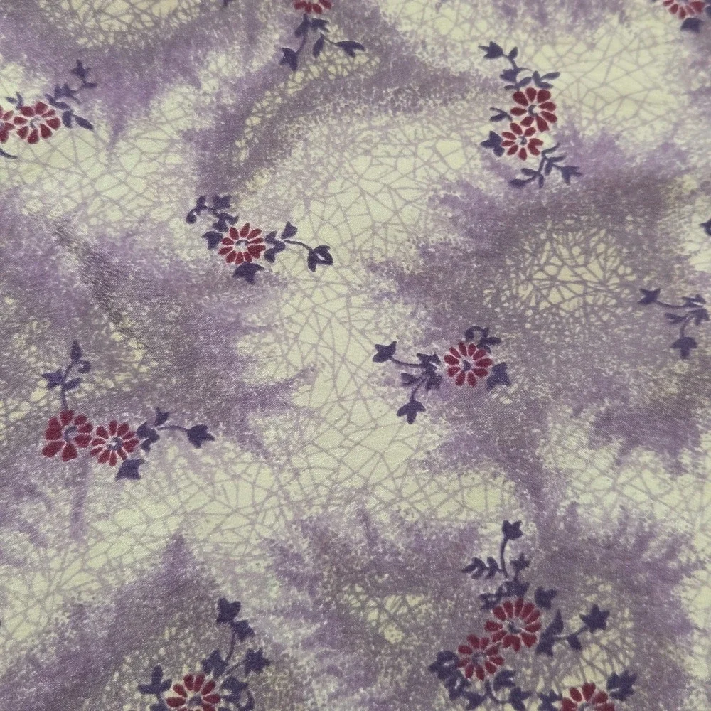 Anne‎ Klein Silk Scarf Purple Floral Abstract 20